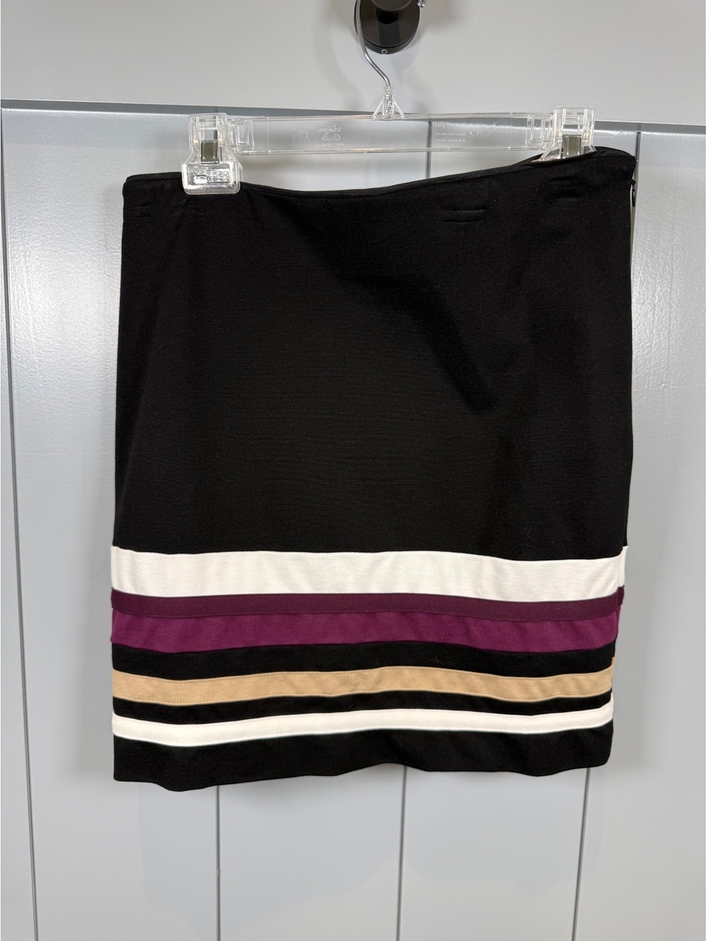 White House Black Market Black Mini Pencil Skirt Color Block Y2K Size 4